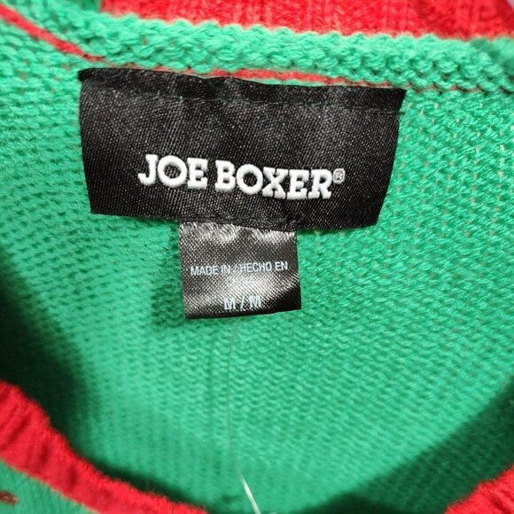 Joe Boxer Christmas Sweater Sequin Swipe Right Women Size M Red Green Long Slv - Picture 4 of 7